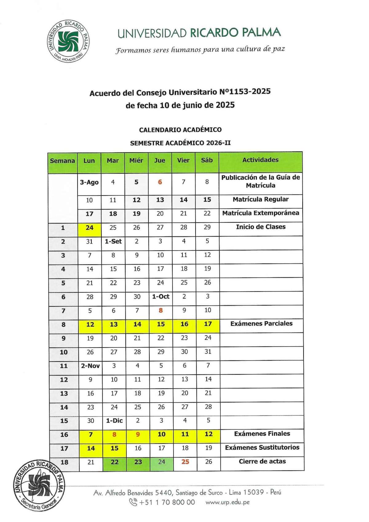 SEMESTRE ACADÉMICO 2026-II