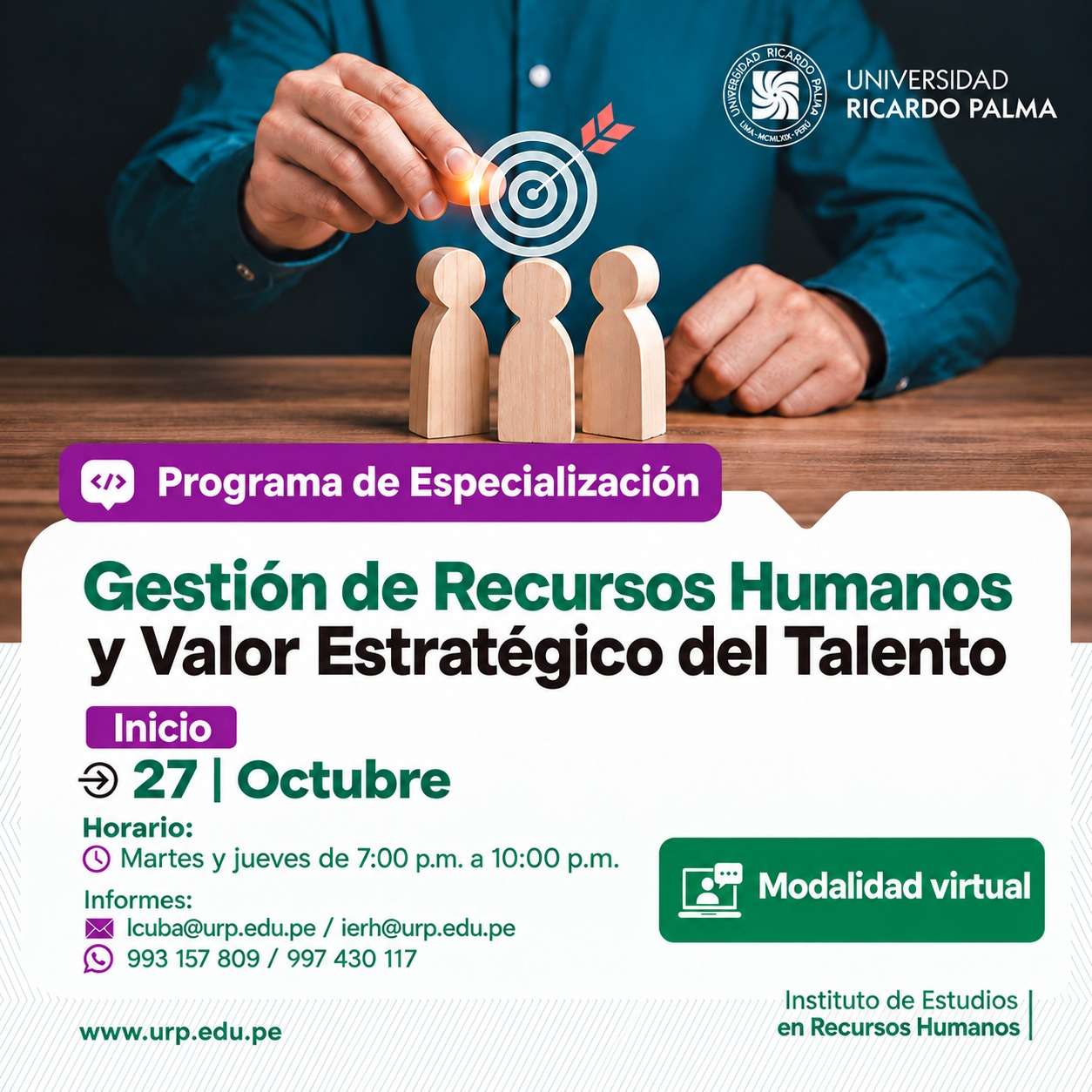 Requi ito :Foto o e caneo del título profe ional o grado académico de bachiller.Foto o e caneo del DNI.Una fotografía digital en formato JPG.

Con tancia o voucher de pago por el monto de S/. 890.00,