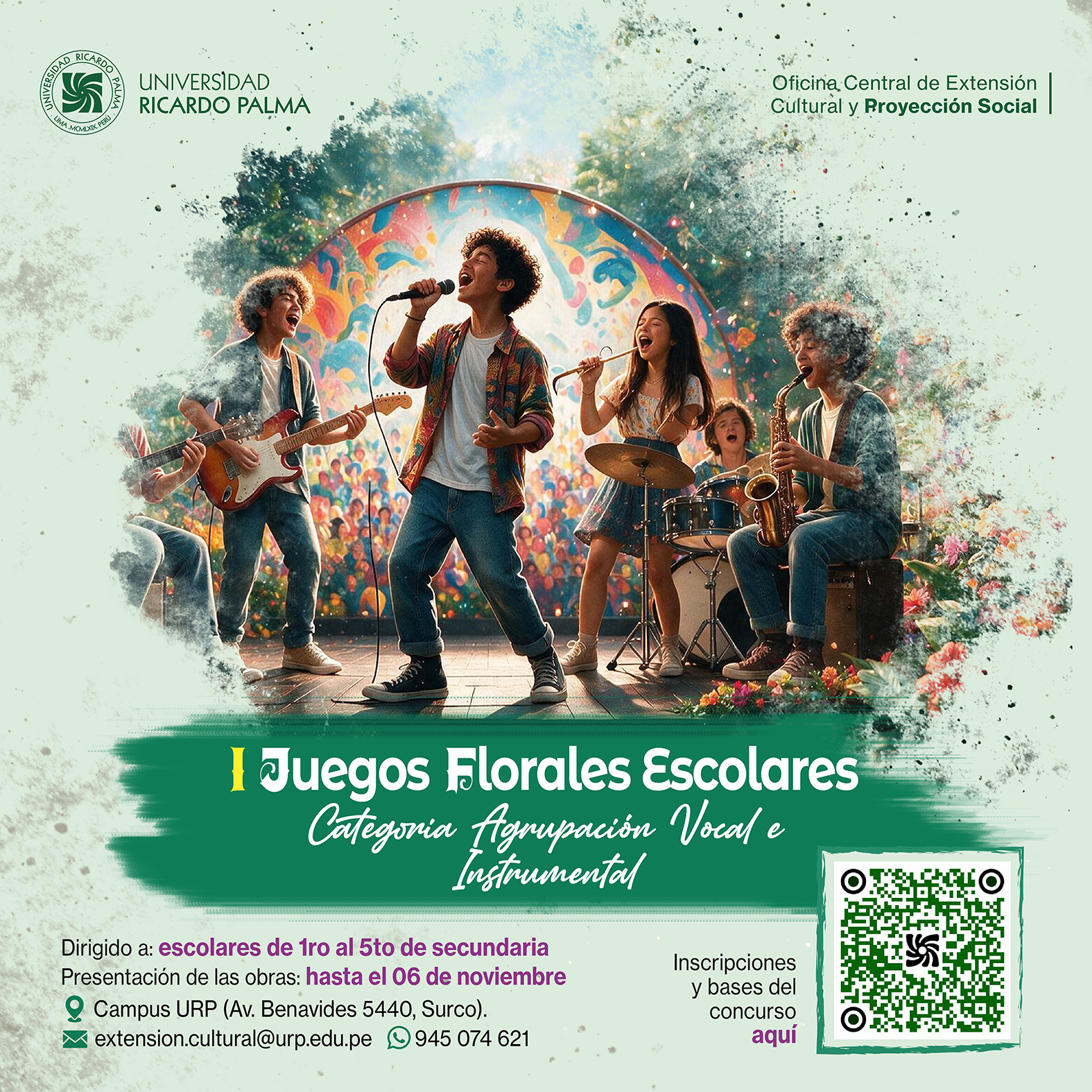 II Concur o de Dibujo y Pintura 'In pira'In cripcione : Ha ta el 20 de MayoHora: 10:00 a.m.Lugar: Campu  de la Univer idad Ricardo Palma (Av. Benavide  5440, Surco).Ba e   e in cripcione