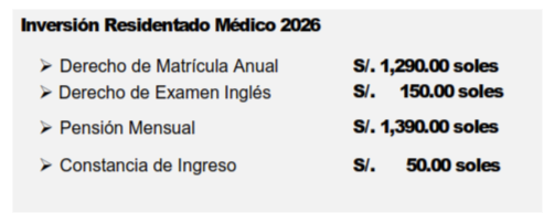 Para el Concur o de Admi ión 2026,  e realizará un único proce o de in cripción directamente en el SIGESIN de CONAREME. Ante  del inicio del regi tro, lo  médico  cirujano  deben verificar que cuentan