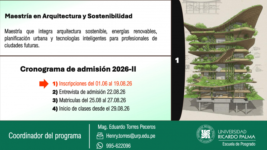 Mae tría enArquitectura y So tenibilidadPre entación