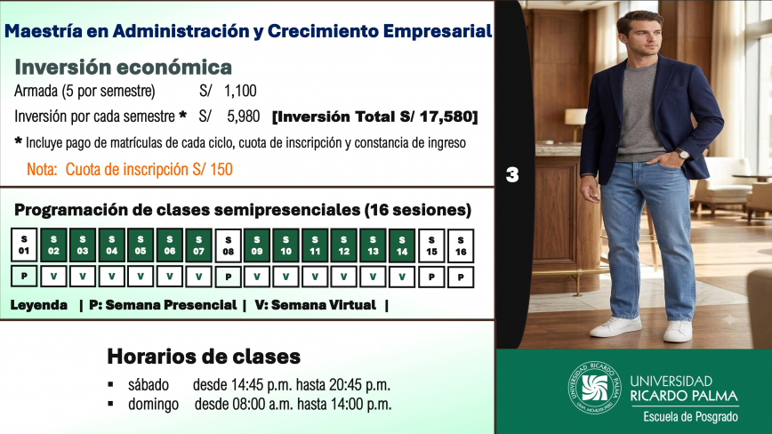 Mae tría enAdmini tración y Crecimiento Empre arialProce o de admi ión 2026-IIA. Pa o a pa o para pagar el derecho de in cripciónGenere ha ta el 12 de ago to de 2026 el documento de pago. Para tal fin