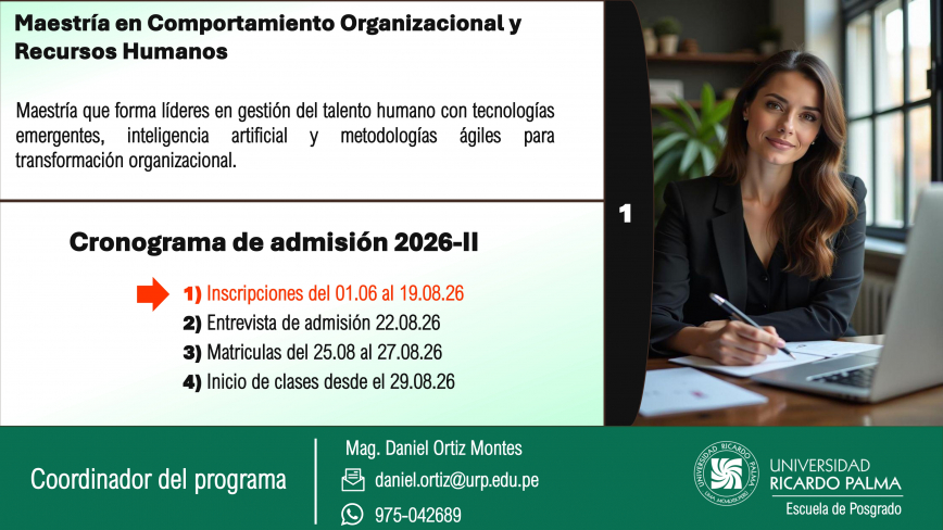 Mae tría enComportamiento Organizacional y Recur o  Humano Pre entación