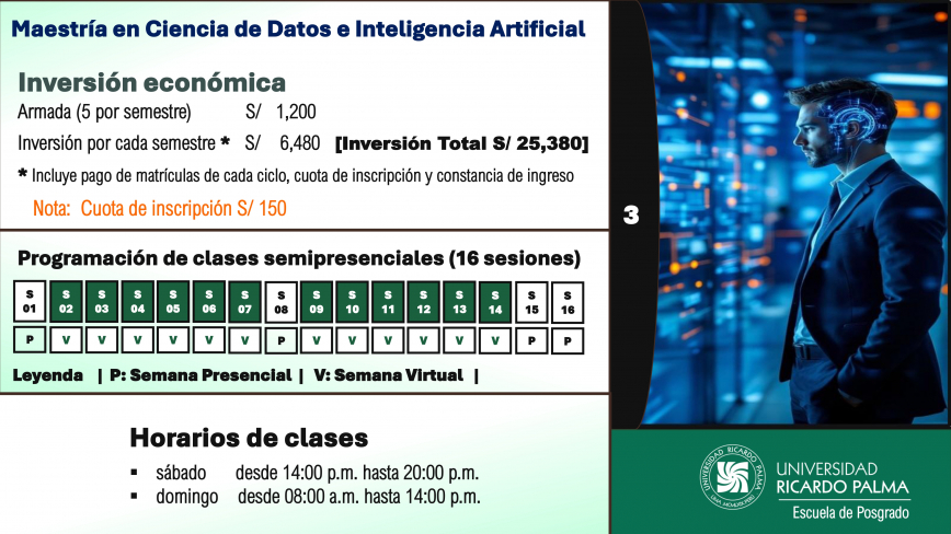 Mae tría enCiencia de lo  Dato  e Inteligencia ArtificialIn cripción al proce o de admi ión 2026-IIA. Pa o a pa o para pagar el derecho de in cripciónEn la primera etapa  e cancela únicamente el derec