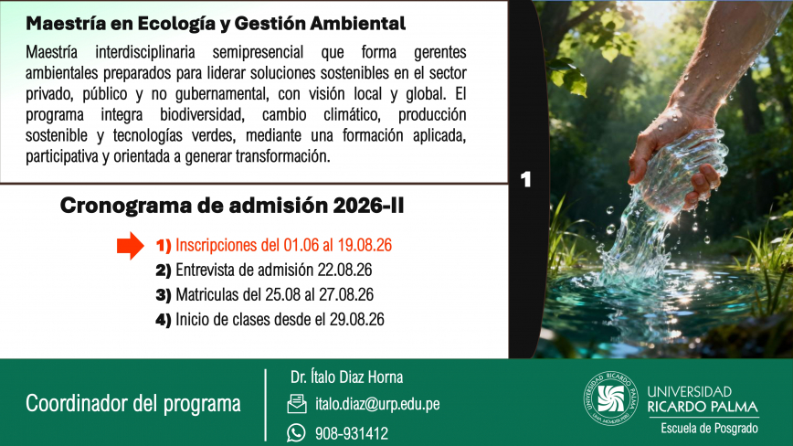 Mae tría enEcología y Ge tión AmbientalPre entación
