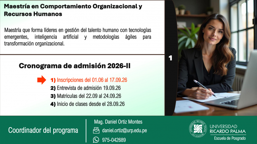 Mae tría enComportamiento Organizacional y Recur o  Humano Pre entación