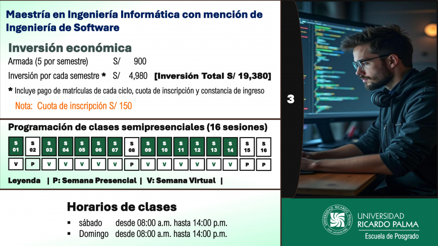 Mae tría enIngeniería Informática con mención en Ingeniería de SoftwareIn cripción al proce o de admi ión 2026-IIA. Pa o a pa o para pagar el derecho de in cripciónEn la primera etapa  e cancela única