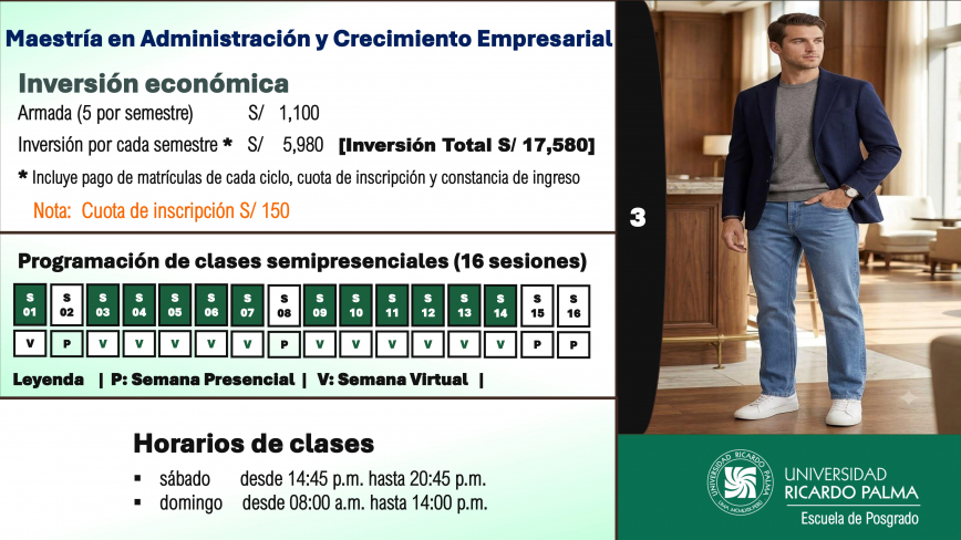 Mae tría enAdmini tración y Crecimiento Empre arialProce o de admi ión 2026-IIA. Pa o a pa o para pagar el derecho de in cripciónGenere ha ta el 12 de ago to de 2026 el documento de pago. Para tal fin