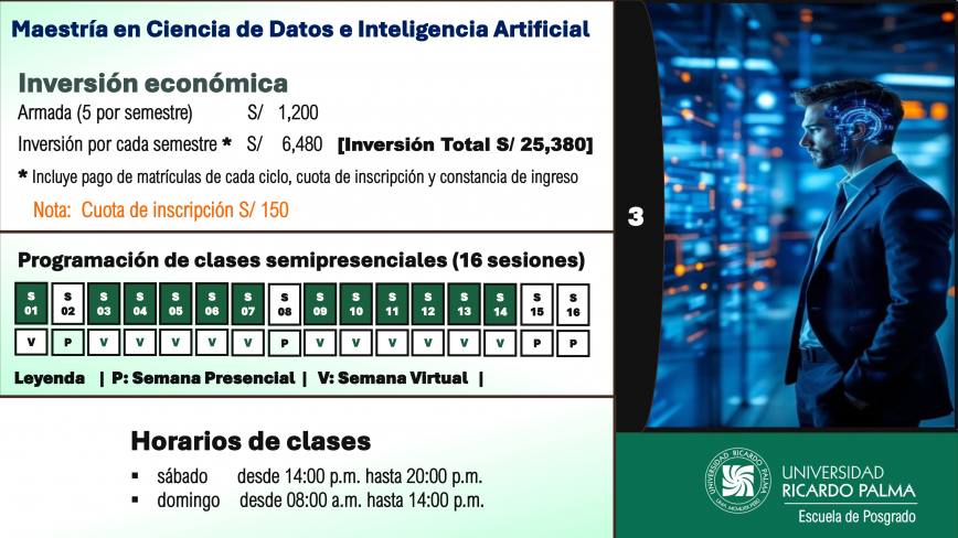 Mae tría enCiencia de lo  Dato  e Inteligencia ArtificialIn cripción al proce o de admi ión 2026-IIA. Pa o a pa o para pagar el derecho de in cripciónEn la primera etapa  e cancela únicamente el derec