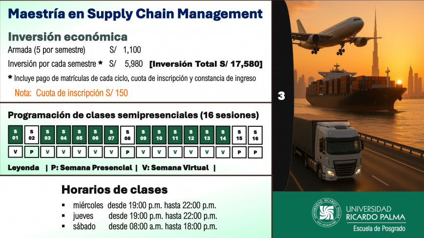 Mae tría enSupply Chain ManagementIn cripción al proce o de admi ión 2026-IIA. Pa o a pa o para pagar el derecho de in cripciónGenere ha ta el día miércole  12 de ago to de 2026 el documento de pago.