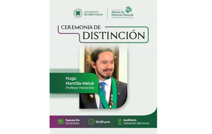 URP conferirá la distinción de Profesor Honorario al Dr. Hugo Mantilla-Meluk por su destacada trayectoria científica