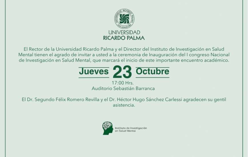 URP inaugura el I Congreso Nacional de Investigación en Salud Mental